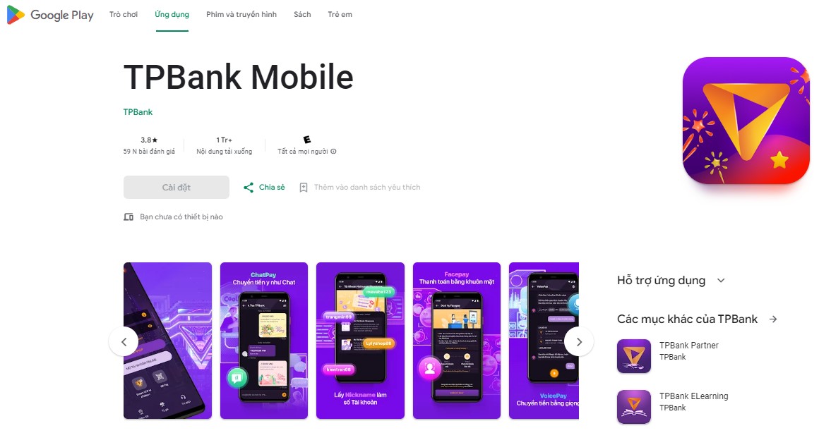 Tải app TPbank Digital về đăng ký tài khoản online nhận tiền