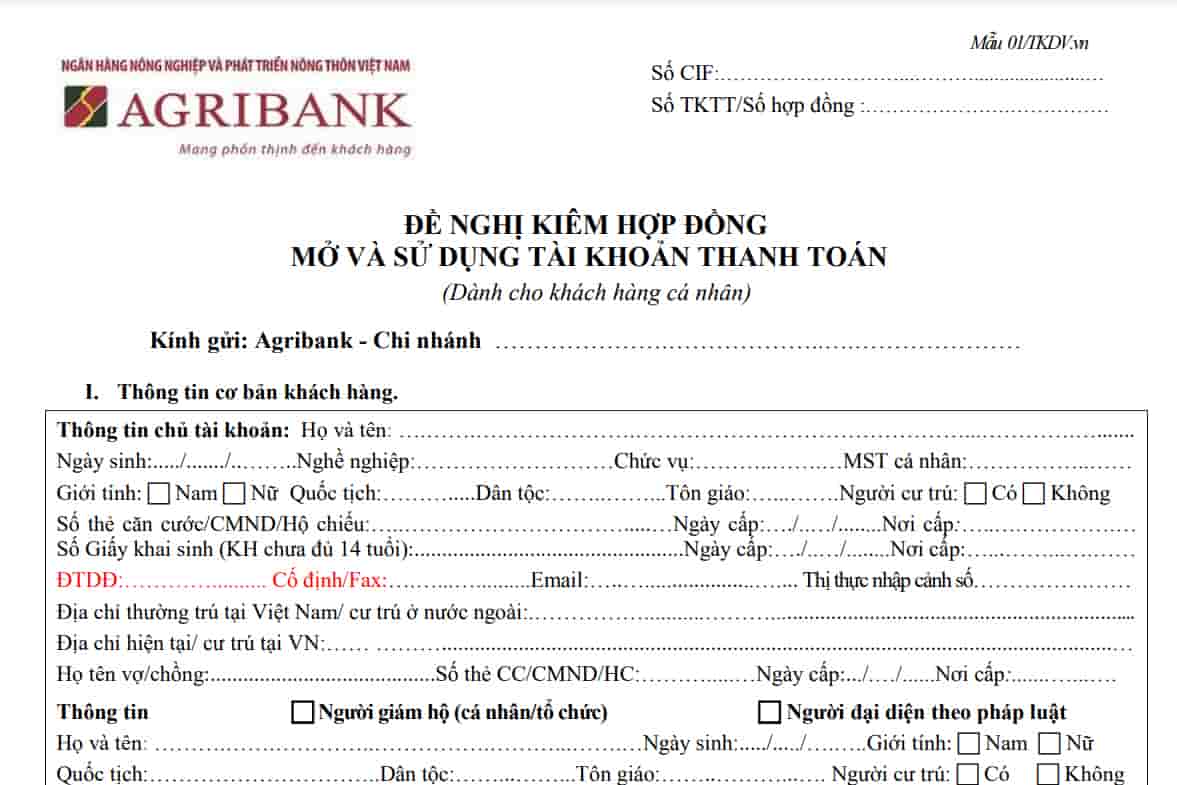 Mở tài khoản ngoại tệ Agribank
