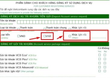 mở tài khoản quốc tế Vietcombank