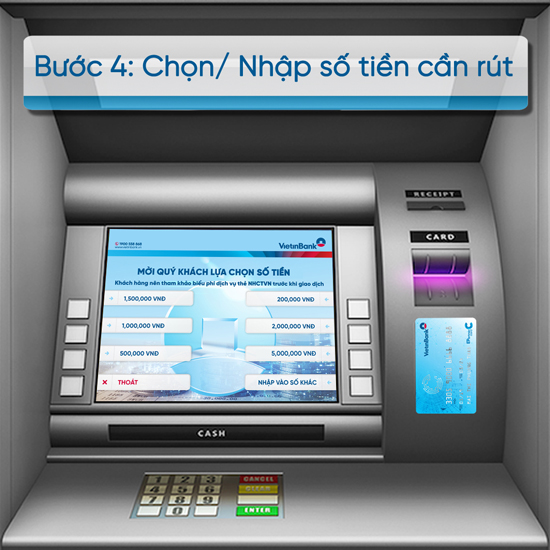Cách rút tiền thẻ Visa Vietinbank tại cây ATM