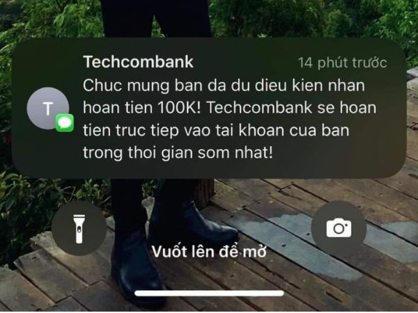 Mở tài khoản Techcombank online nhận tiền