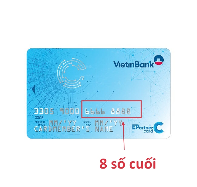 8 số cuối trên thẻ ATM Vietinbank là gì