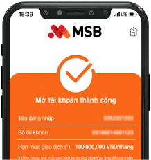 App mở tài khoản ngân hàng online - MSB