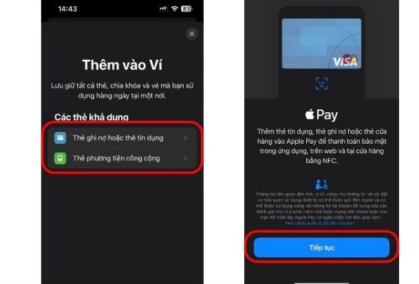 Cách add thẻ vào Apple Wallet