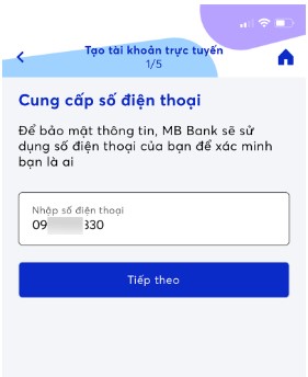 Cách mở tài khoản MB Bank online