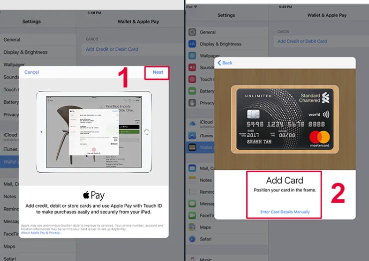 Cách thêm thẻ vào Apple Wallet trên iPad