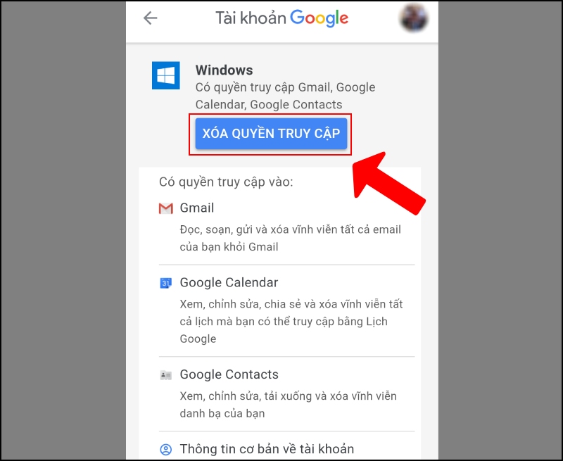 Cách gỡ tài khoản liên kết với Gmail