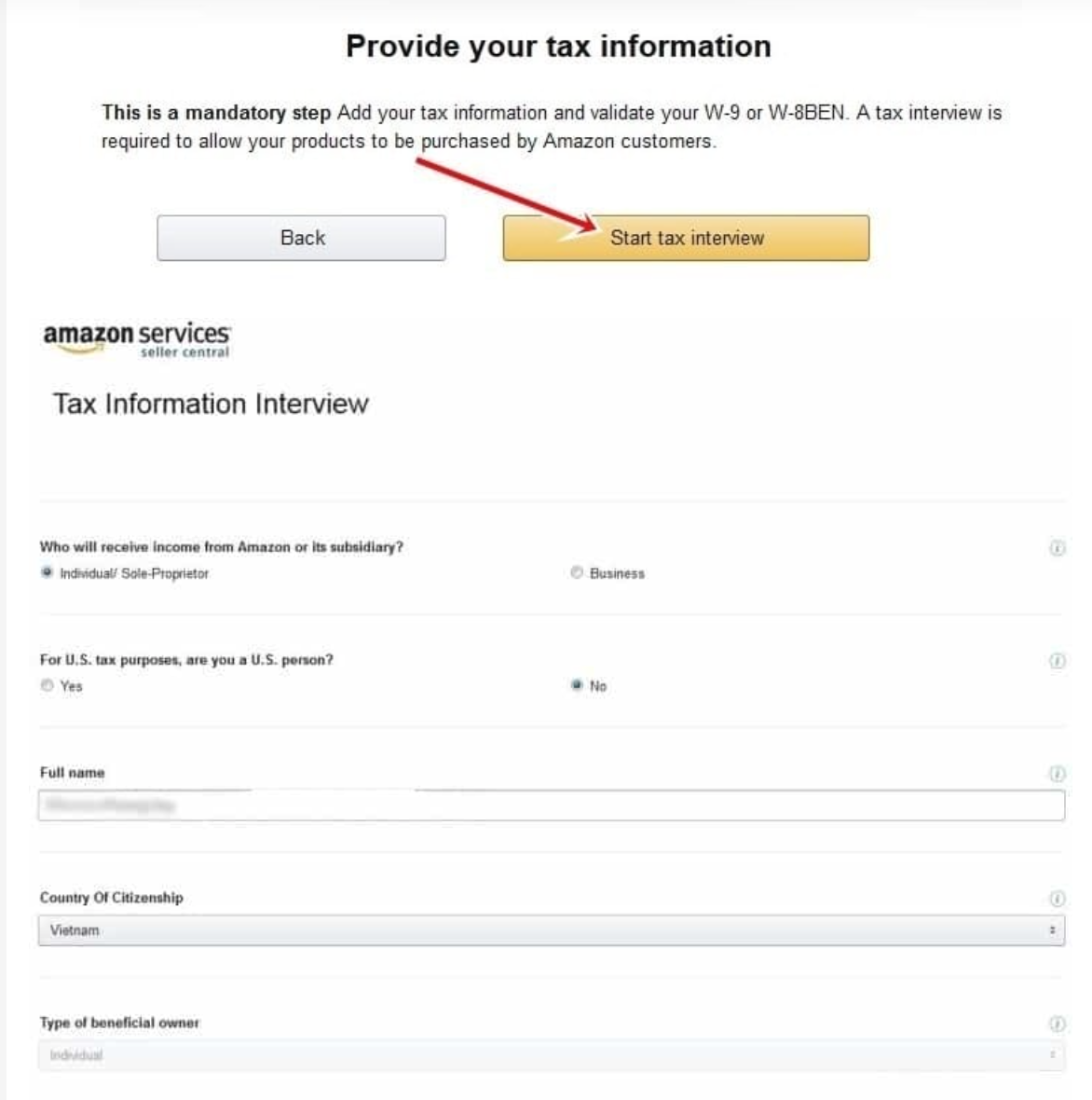 Cách mở tài khoản bán hàng trên Amazon 7