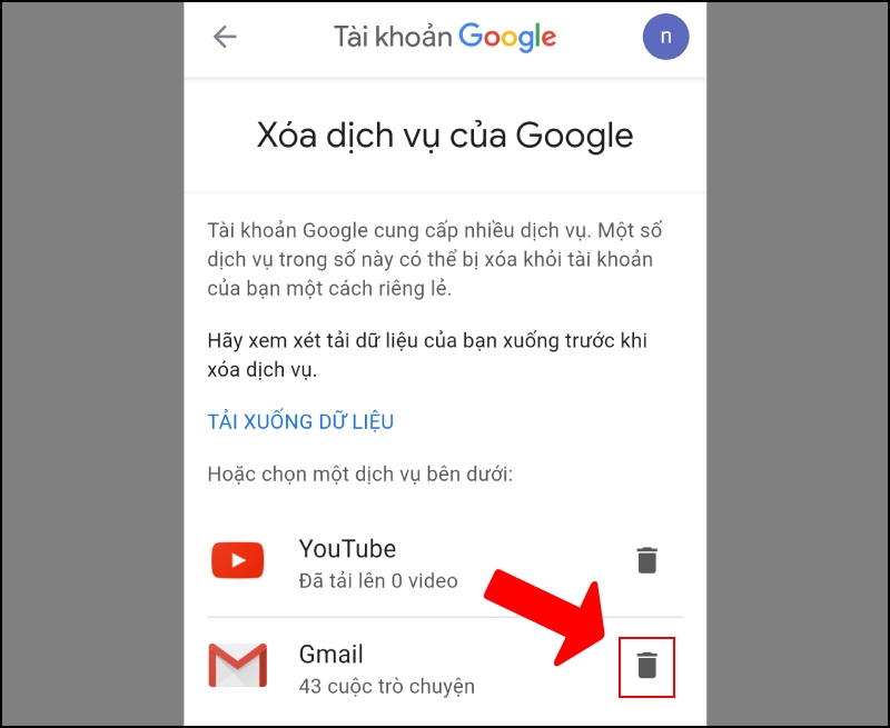 Cách xóa tài khoản Gmail trên điện thoại