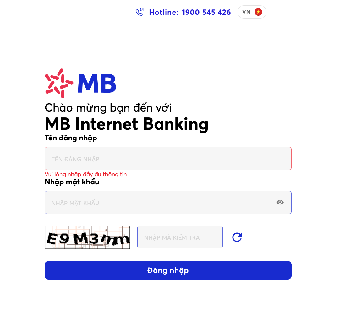 Kiểm tra số dư tài khoản MB Bank qua Internet Banking 1